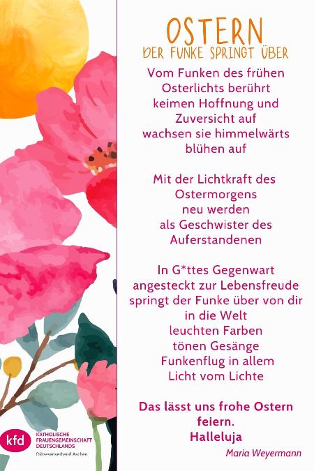 Cover Osterkarte (c) kfd Aachen Cover Osterkarte