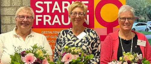 Die am 10.10.2025 neu gewählten Mitglieder des kfd-Diözesanvorstands: Vorsitzende Regina Schulz, stellvertretende Vorsitzende Claudia Kolletzki und Gabriele Vogt (v.l.n.r.)