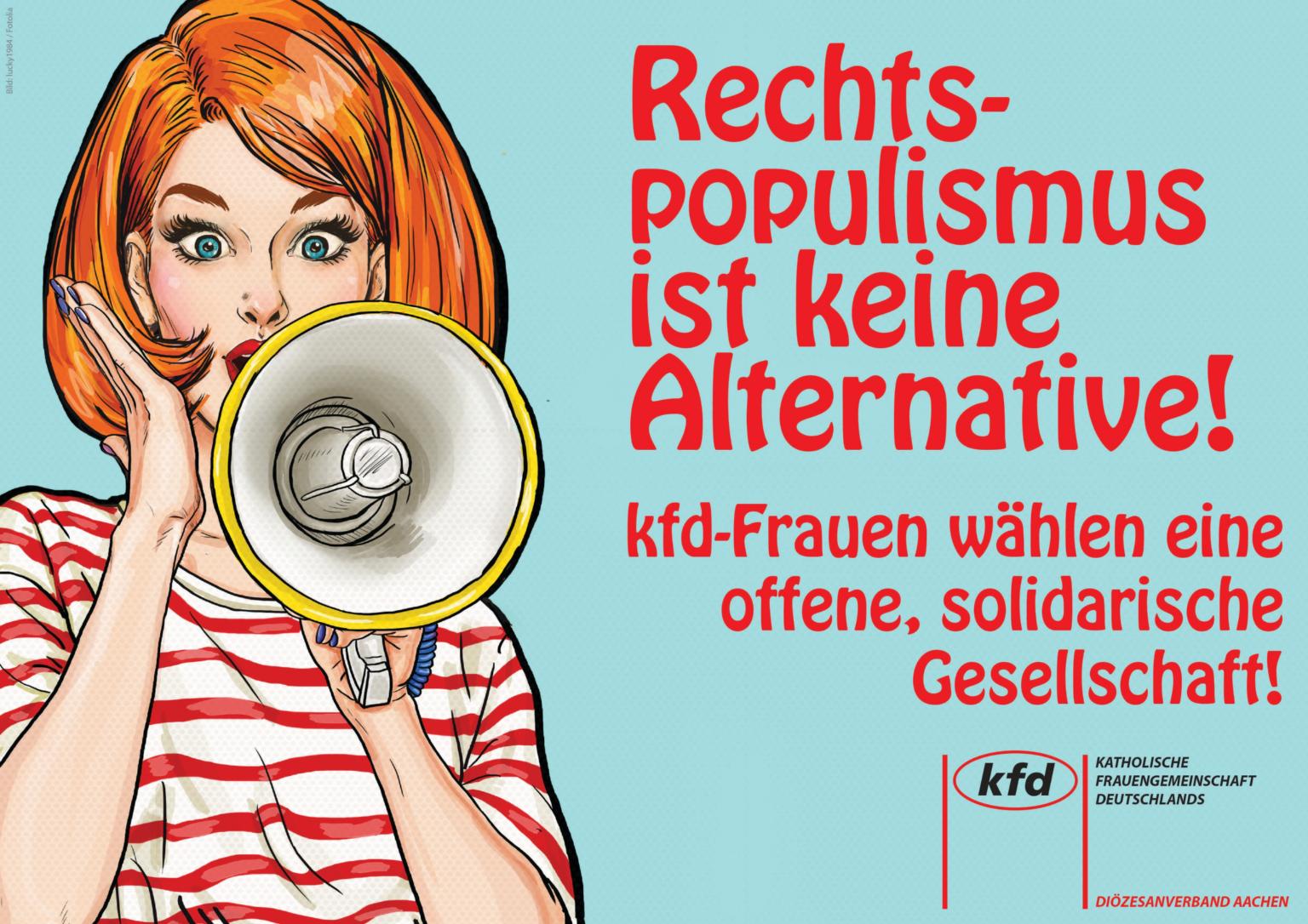 Plakat_kfd gegen Rechtspopulismus